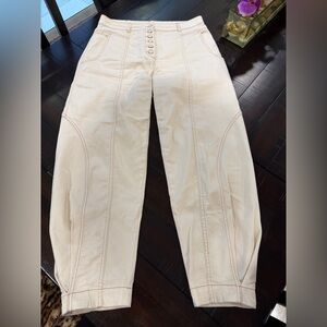 Ulla Johnson High-Waist Cream Jeans